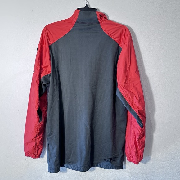 Ole Miss Rebels Nike Swoosh Windbreaker Jacket 1/4 Zip Pullover Mens Small Red - Picture 2 of 10